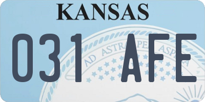 KS license plate 031AFE