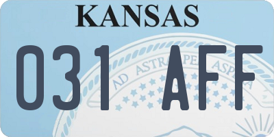 KS license plate 031AFF