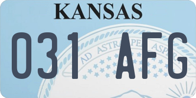 KS license plate 031AFG