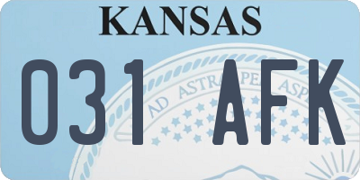KS license plate 031AFK