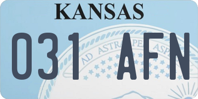 KS license plate 031AFN