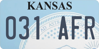 KS license plate 031AFR
