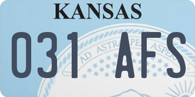 KS license plate 031AFS