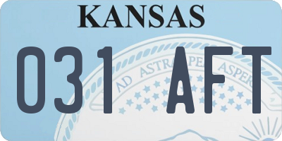 KS license plate 031AFT