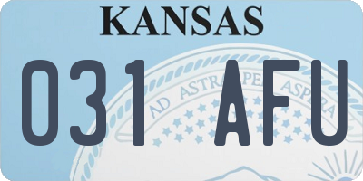 KS license plate 031AFU