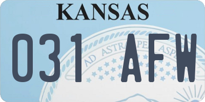 KS license plate 031AFW