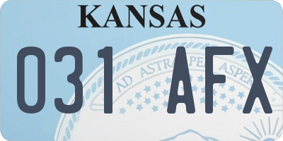 KS license plate 031AFX