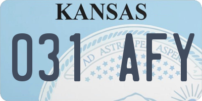 KS license plate 031AFY