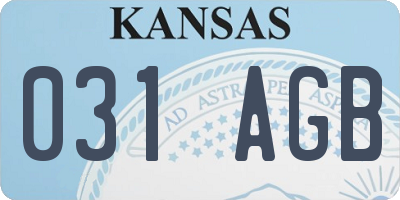 KS license plate 031AGB