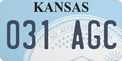 KS license plate 031AGC