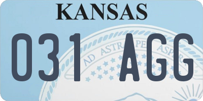 KS license plate 031AGG