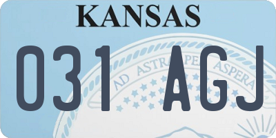 KS license plate 031AGJ