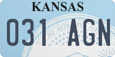 KS license plate 031AGN