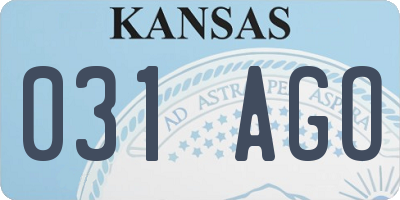 KS license plate 031AGO