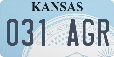 KS license plate 031AGR