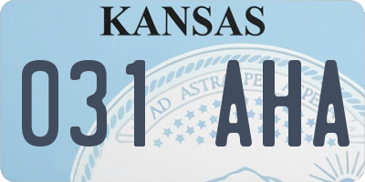 KS license plate 031AHA