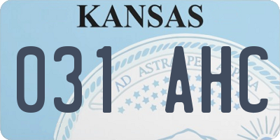 KS license plate 031AHC