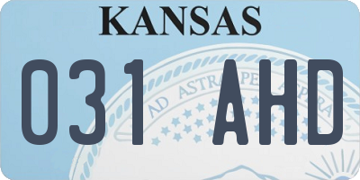 KS license plate 031AHD