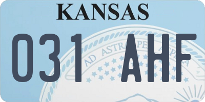 KS license plate 031AHF