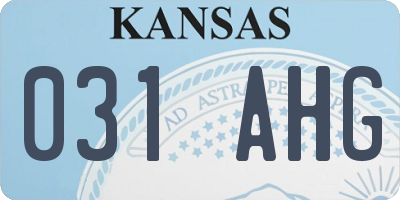 KS license plate 031AHG