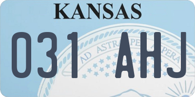 KS license plate 031AHJ