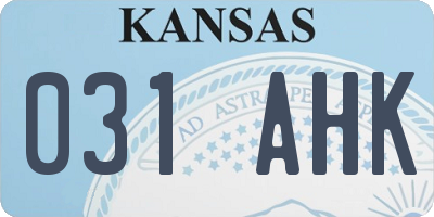 KS license plate 031AHK