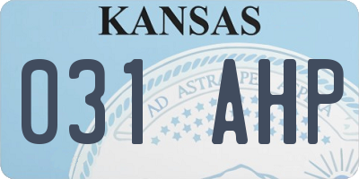 KS license plate 031AHP