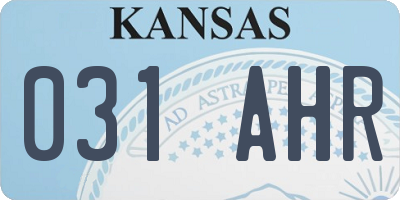 KS license plate 031AHR