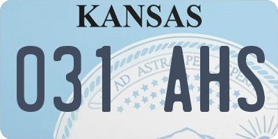 KS license plate 031AHS