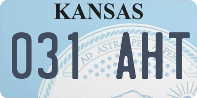 KS license plate 031AHT