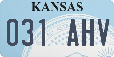 KS license plate 031AHV