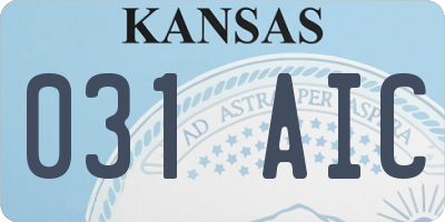 KS license plate 031AIC