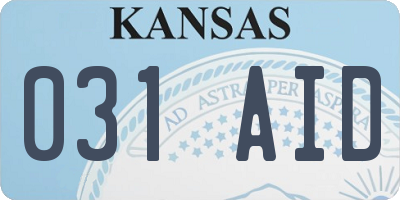 KS license plate 031AID