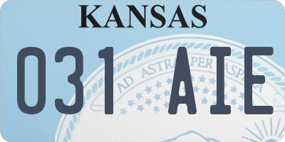 KS license plate 031AIE