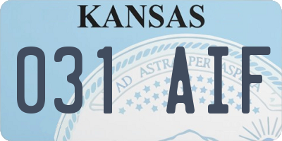KS license plate 031AIF