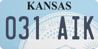 KS license plate 031AIK