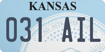 KS license plate 031AIL