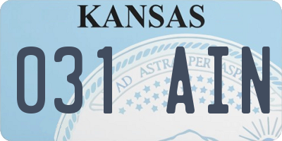KS license plate 031AIN