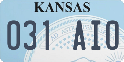 KS license plate 031AIO