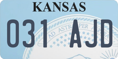 KS license plate 031AJD