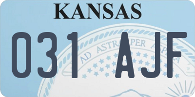 KS license plate 031AJF