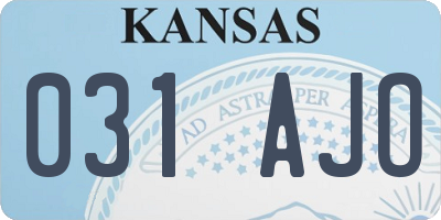 KS license plate 031AJO