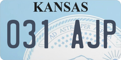 KS license plate 031AJP