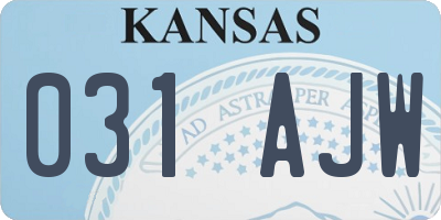 KS license plate 031AJW