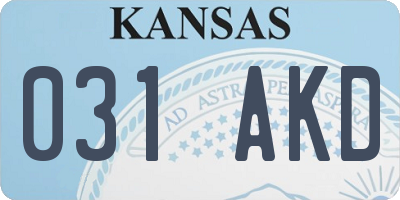 KS license plate 031AKD