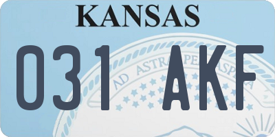 KS license plate 031AKF