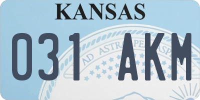 KS license plate 031AKM
