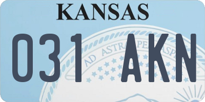 KS license plate 031AKN