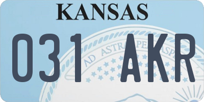 KS license plate 031AKR