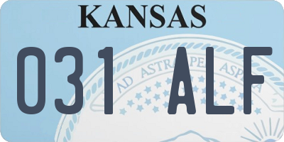 KS license plate 031ALF